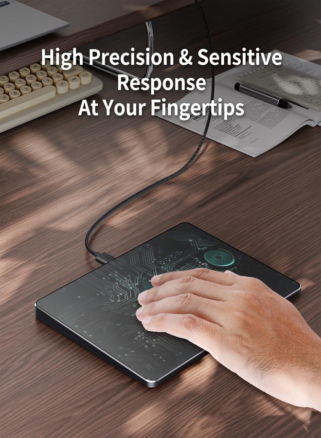 ProtoArc لوحة لمس سلكية USB من ProtoArc لنظامي التشغيل Windows 10/11، ماوس سلكي كبير عالي الدقة مزود بلوحة لمس متعددة الإيماءات، ماوس لوحة لمس ألومنيوم محمول فائق النحافة للكمبيوتر/الكمبيوتر المكتبي/الكمبيوتر المحمول، أسود - Image 5