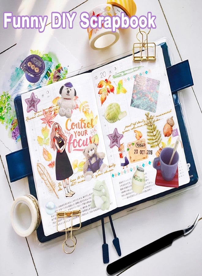 Tmtains 800Pcs Cute Scrapbook Stickers Travel Laser Sticker Book for Adult Kawaii Korean Stickers for Journaling Aesthetic Kpop Photocard Sticker Glitter Toploader Decor for DIY Card Art Crafts 50 Page Sea - Image 5