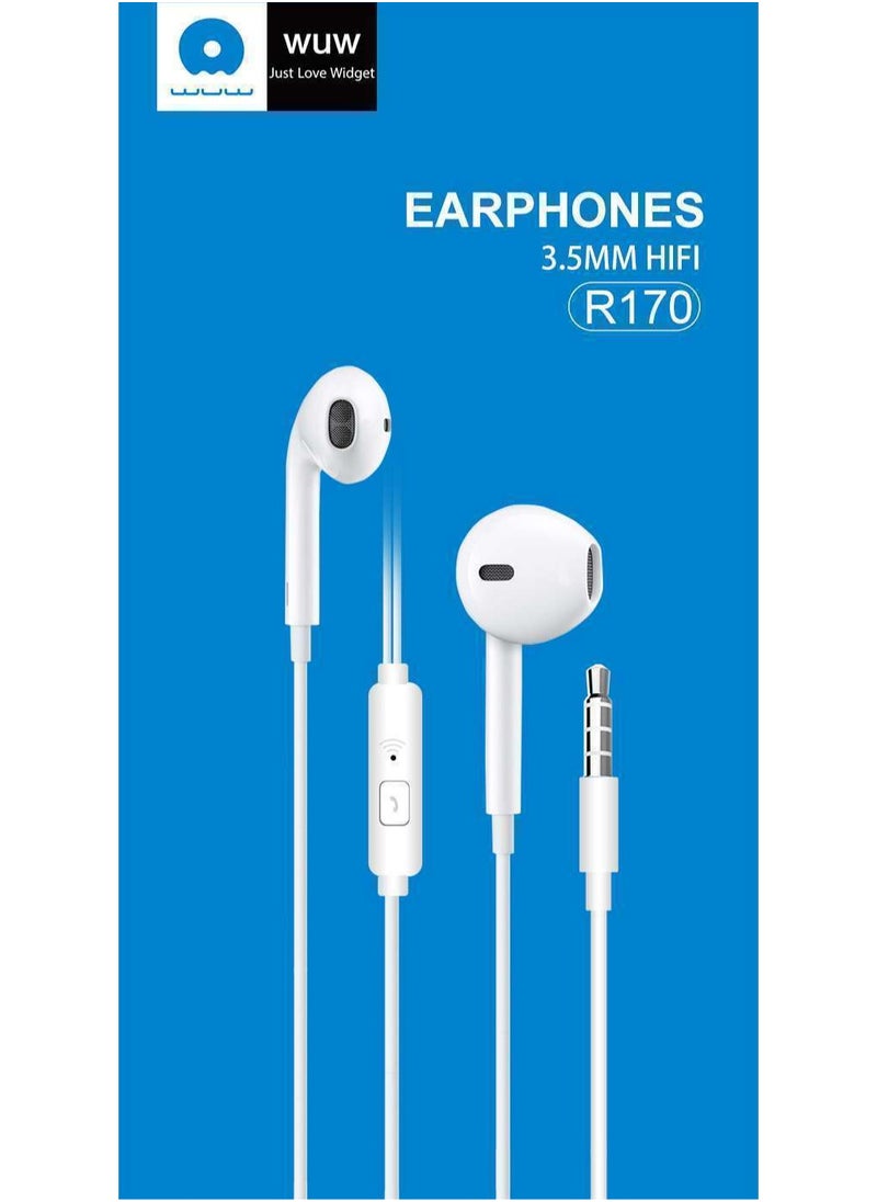 WUW - R170 Wired Stereo Earphone Handsfree In-Ear 3.5mm Jack - Image 1