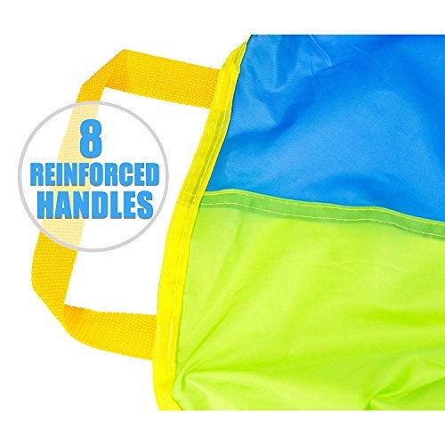 Play Platoon Rainbow Parachute Toy for Kids, 6 ft Play Parachute Game with 8 Handles, PE Equipment for Elementary School Gym Class, Backyard/Indoor Equipment - Image 4
