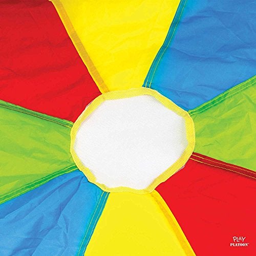 Play Platoon Rainbow Parachute Toy for Kids, 6 ft Play Parachute Game with 8 Handles, PE Equipment for Elementary School Gym Class, Backyard/Indoor Equipment - Image 3