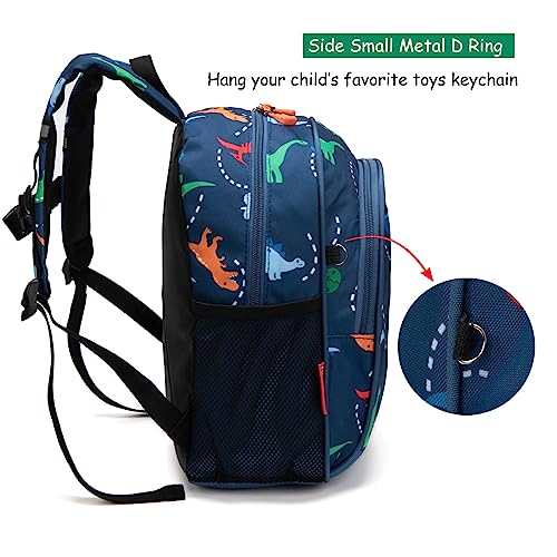 JinBeryl Toddler Backpack Boys, 12 Inch Kids Backpack for Preschool or Kindergarten, Dinosaur Navy Blue - Image 4