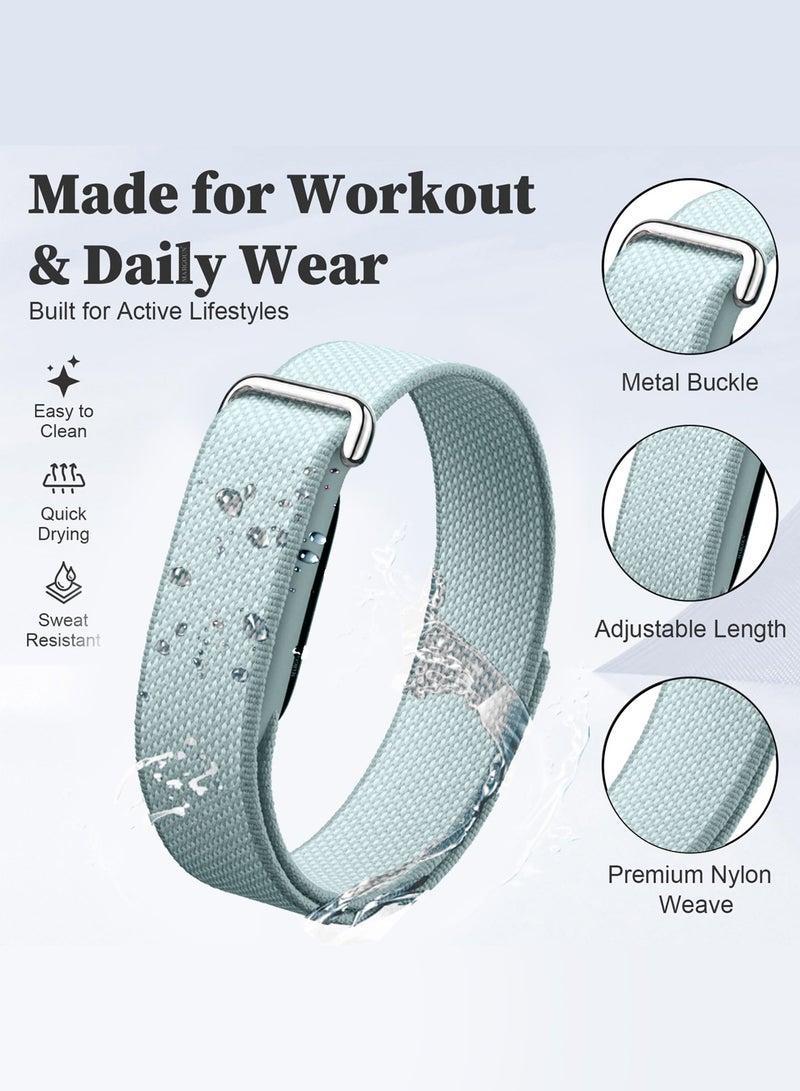 CATANES Woven Nylon Replacement Bands for Google Fitbit Air – Breathable Stretch Elastic Sport Watch Straps – Comfortable Lightweight Wristband for Screenless Tracker - Fog - Image 5