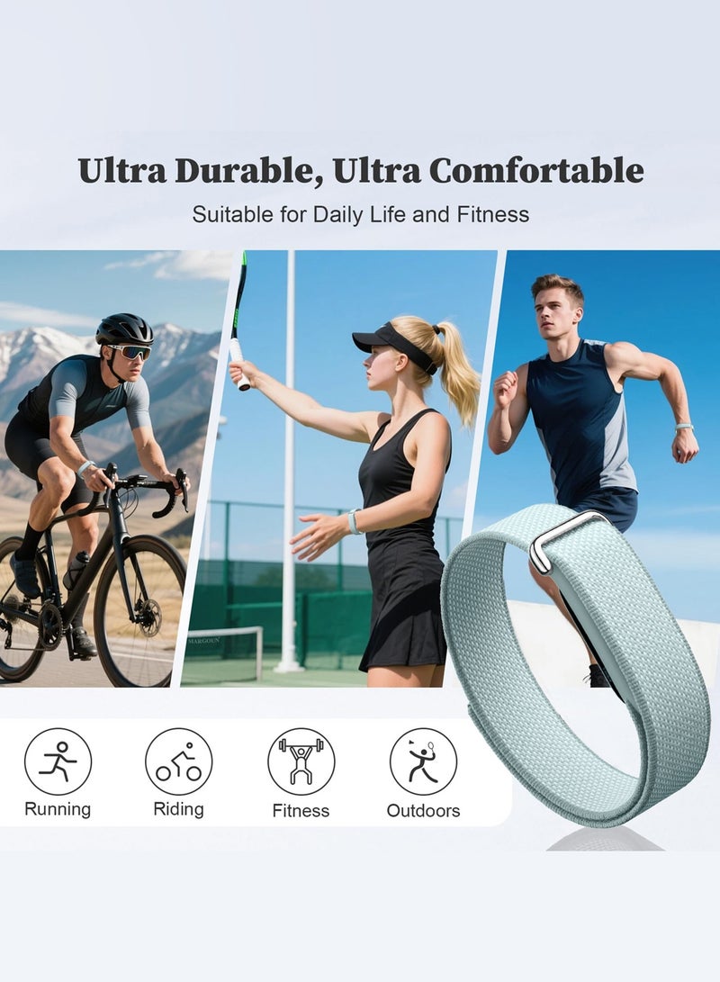 CATANES Woven Nylon Replacement Bands for Google Fitbit Air – Breathable Stretch Elastic Sport Watch Straps – Comfortable Lightweight Wristband for Screenless Tracker - Fog - Image 2