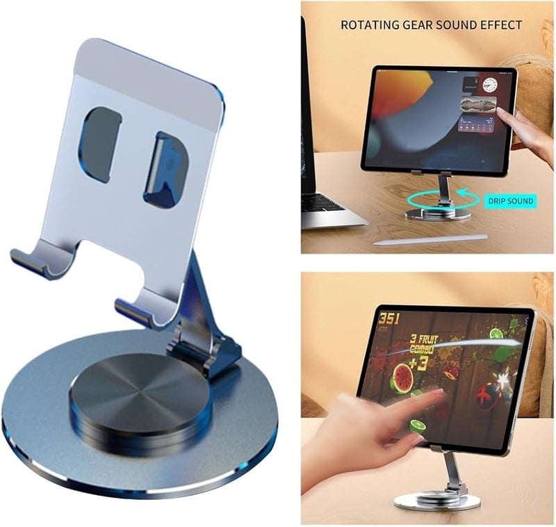 Golden Cell Phone Stand With 360 Degree Rotating Base Stable Durable Tablet Mount - Image 3