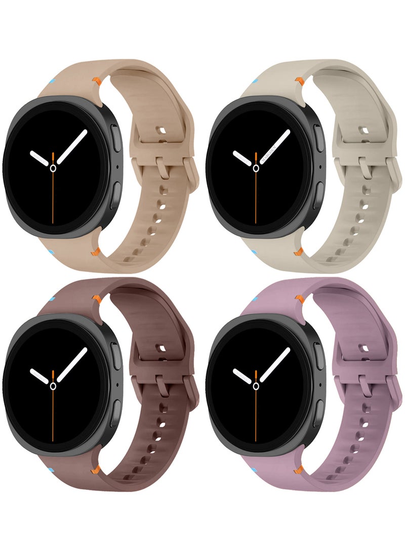 CATANES 4Packs Sport Band for Galaxy Watch 8 40mm 44mm and Watch 8 Classic 46mm, Silicone Replacement Strap, M/L Size - Image 2
