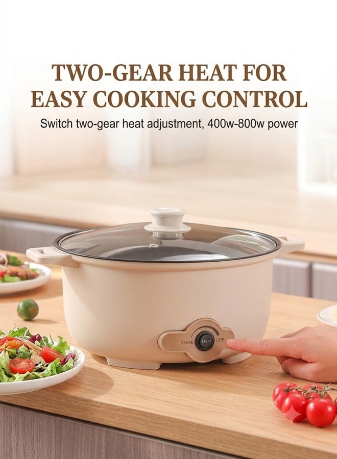 Stainless Steel mini Electric Hot Pot ，Quick Heating ，Non-stick Pot Dual Power Multi-functional Electric Cooker , portable travel cooker suitable for frying steaks and eggs and boiling soup - Image 3