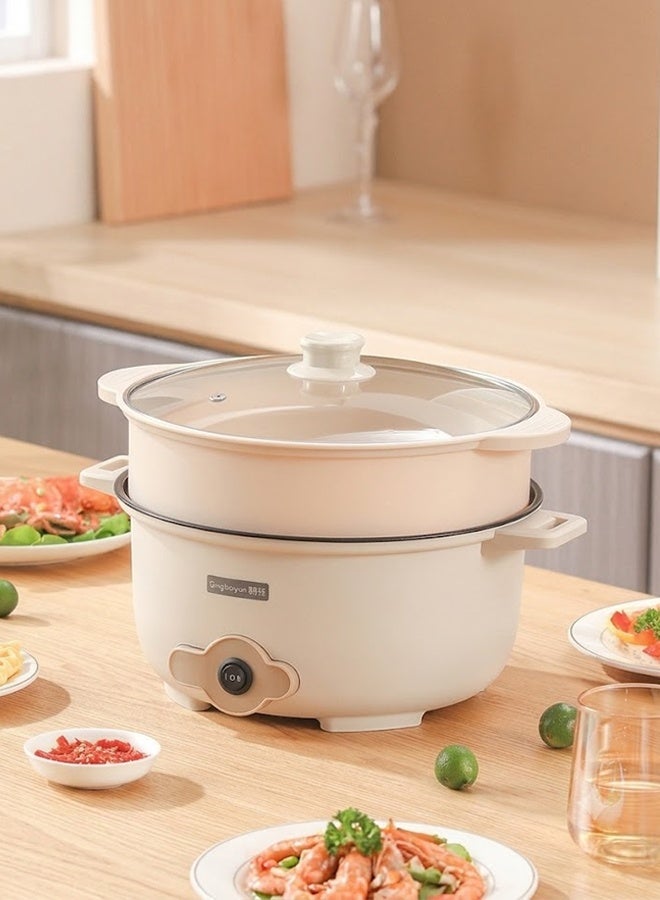 Stainless Steel mini Electric Hot Pot ，Quick Heating ，Non-stick Pot Dual Power Multi-functional Electric Cooker , portable travel cooker suitable for frying steaks and eggs and boiling soup - Image 4