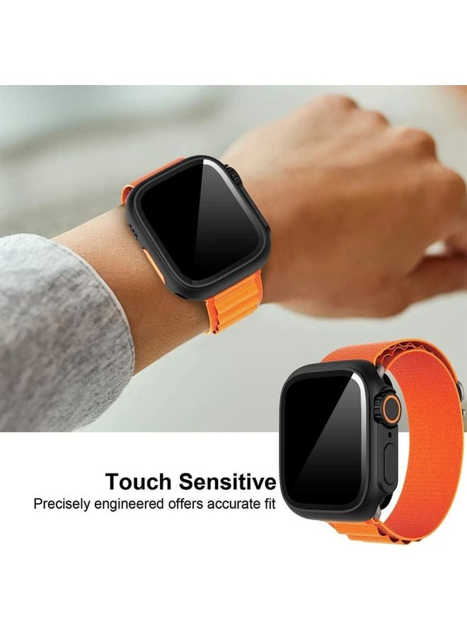 2 قطعة واقي علبة ساعة لآبل ووتش سلسلة 9 و8 و7 مقاس 45 ملم - أسود - Image 5