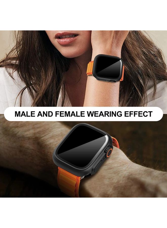 2 قطعة واقي علبة ساعة لآبل ووتش سلسلة 9 و8 و7 مقاس 45 ملم - أسود - Image 4