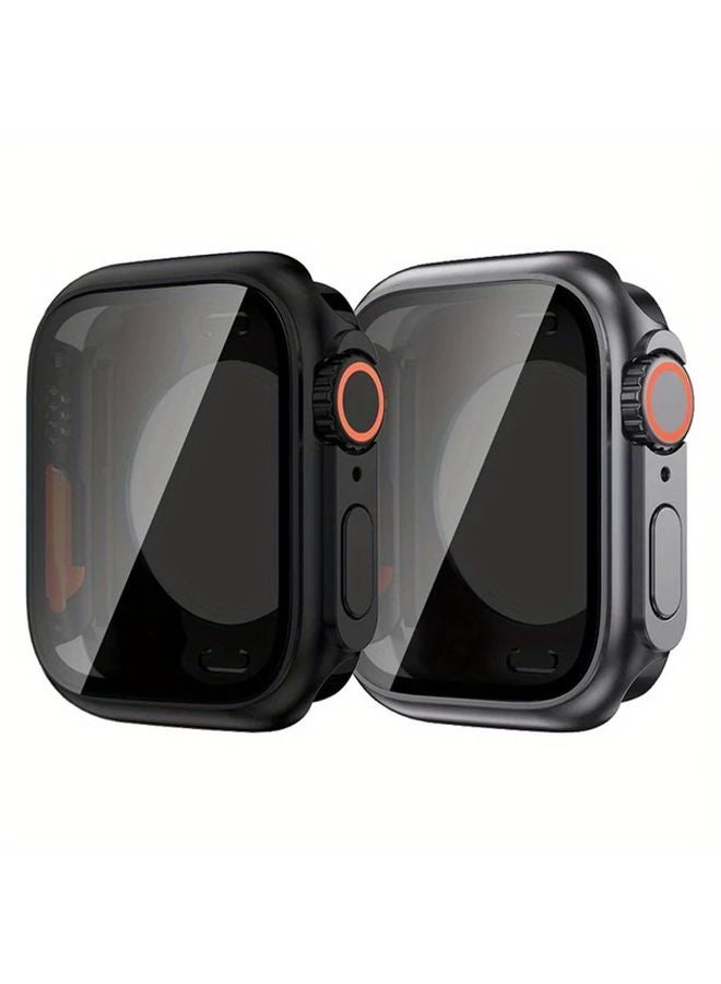 2 قطعة واقي علبة ساعة لآبل ووتش سلسلة 9 و8 و7 مقاس 45 ملم - أسود - Image 1