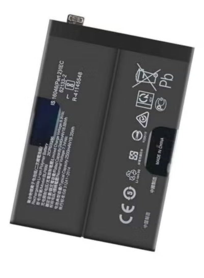 MUNTAQI بطارية داخلية عالية الأداء BLP899 بديل متوافق مع OnePlus 10 Pro 5G – بطارية ليثيوم أيون بسعة 5000mAh مع دعم الشحن السريع – خلية طاقة متينة وآمنة وطويلة الأمد – تناسب سلس لإصلاح الهواتف المحمولة DIY وإطالة عمر الجهاز – سوداء - Image 1