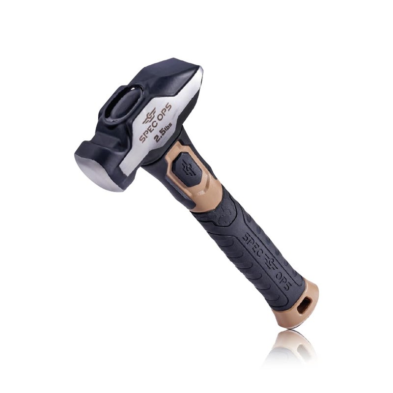 Spec-Ops Spec Ops Tools Blacksmith Hammer, 2.5 lb Sledge hammer with Bi-Material Shock Absorbing & Vibration Dampening Handle, 3% Donated to Veterans, Black/Tan - Image 1