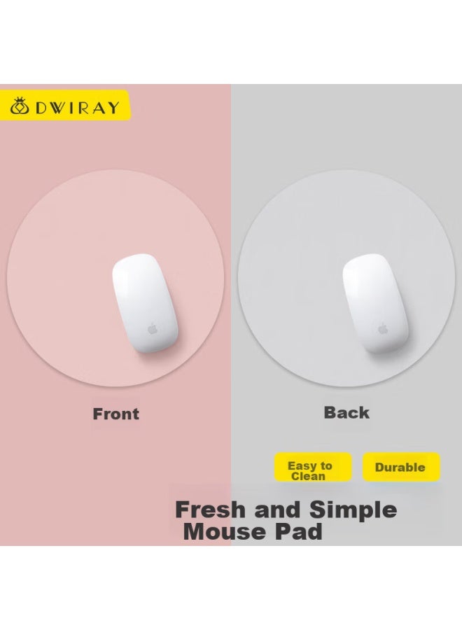 Diyi Workshop Daiyi Gongfang Round Mouse Pad, Solid Color Simple Small Size, Instagram Style, Laptop Pad, Mouse Leather Pad, Office Fresh Style, Cute Mouse Pad For Girls And Boys, Dual Color Double-sided Use - Image 1