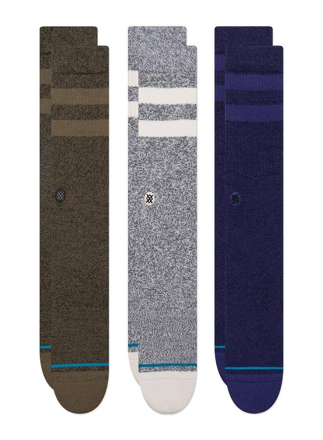 ستانس جوارب Stance Casual Cotton Crew Joven، عبوة من 3 أزواج، مصنوعة من مزيج القطن مع دعم مريح لقوس القدم، ألوان متعددة من درجات الرمادي Joven، مقاس كبير - Image 1
