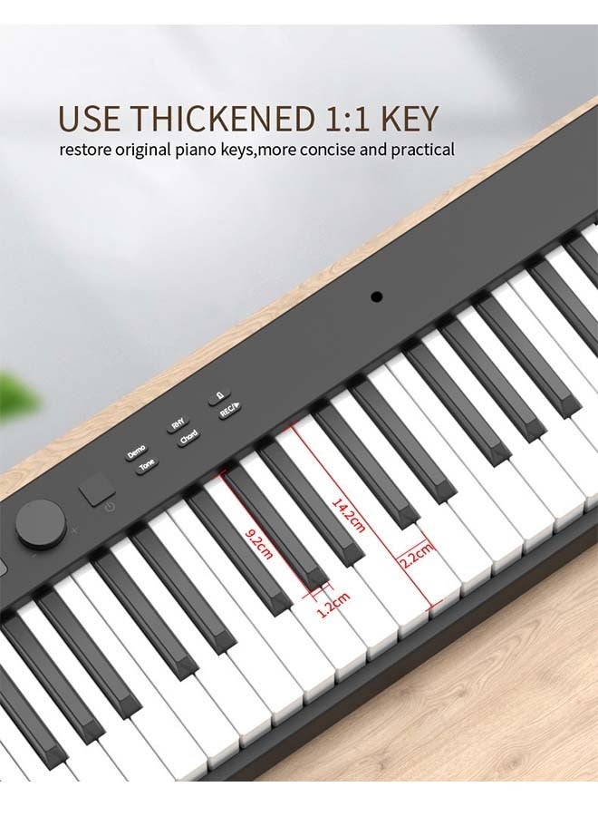 KONIX - 88-Key Foldable Digital Piano Keyboard, Full Size Semi-Weighted Keyboard, Portable Electric Piano w/MIDI, Split Function, Sustain Pedal & Carrying Bag for Beginner(Black with light) - Image 1