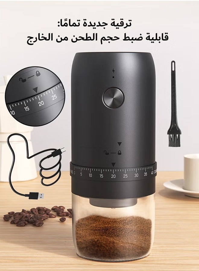 NIBEMINENT Portable V60 Burr Coffee Grinder with 40 Adjustable Settings & 35g Capacity, 1800mAh Rechargeable Coffee Bean Grinder with Conical Ceramic Burr, for Travel, Camping, Office, Espresso, etc  - Image 1