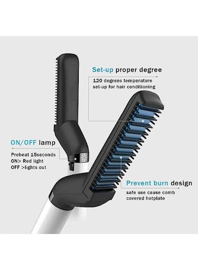 Excefore Beard Straightener for Men, Hair Straightener Brush, Beard Straightening Comb, Quick Heated Anti Scald Multifunctional Ionic Hair Beard Straightener Comb Styler Tools - Image 3