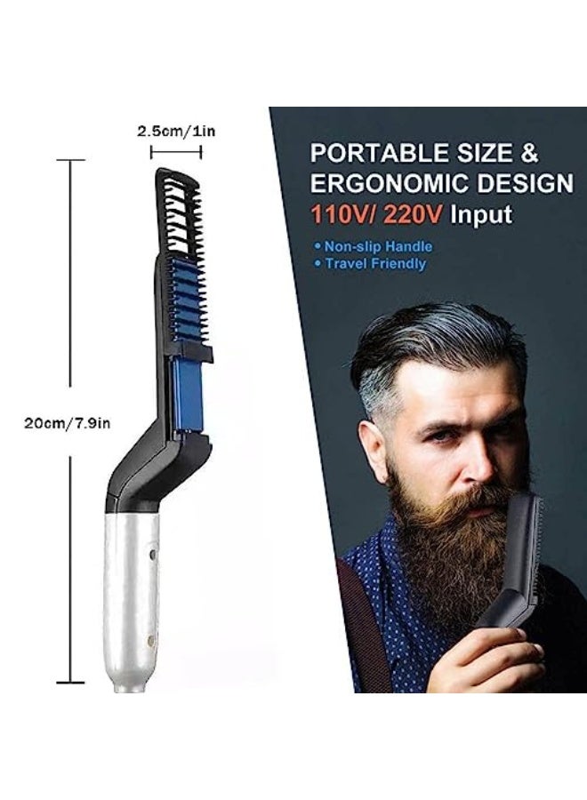 Excefore Beard Straightener for Men, Hair Straightener Brush, Beard Straightening Comb, Quick Heated Anti Scald Multifunctional Ionic Hair Beard Straightener Comb Styler Tools - Image 2