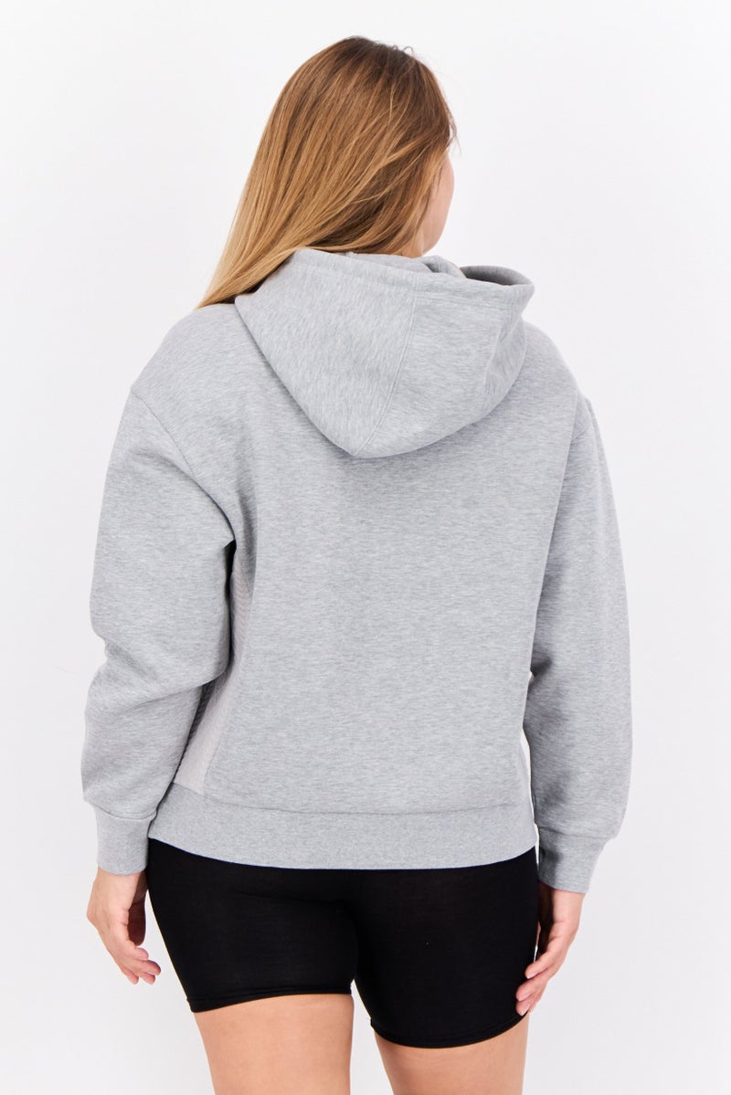 Adidas Women Sportswear Fit Long Sleeves Hoodies, Grey  - Image 3