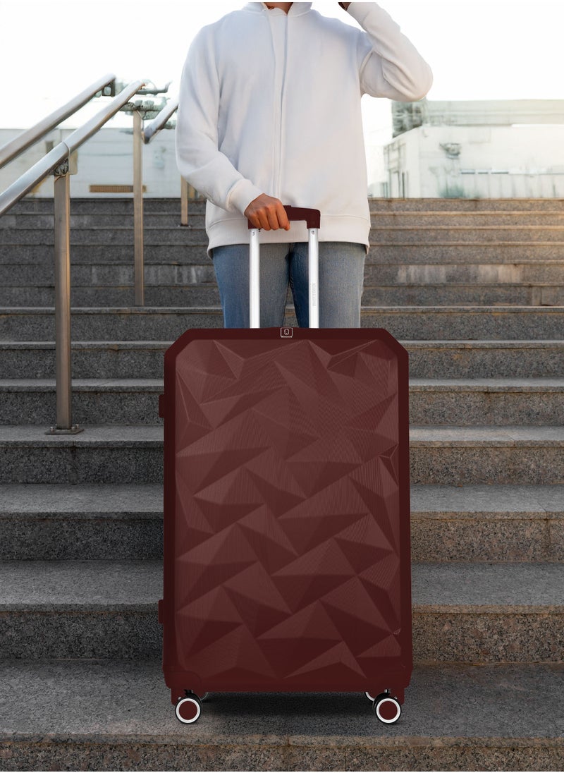 PARAJOHN - Crystaline ABS Luggage Trolley Set-3 Pcs-BURGUNDY - Image 1