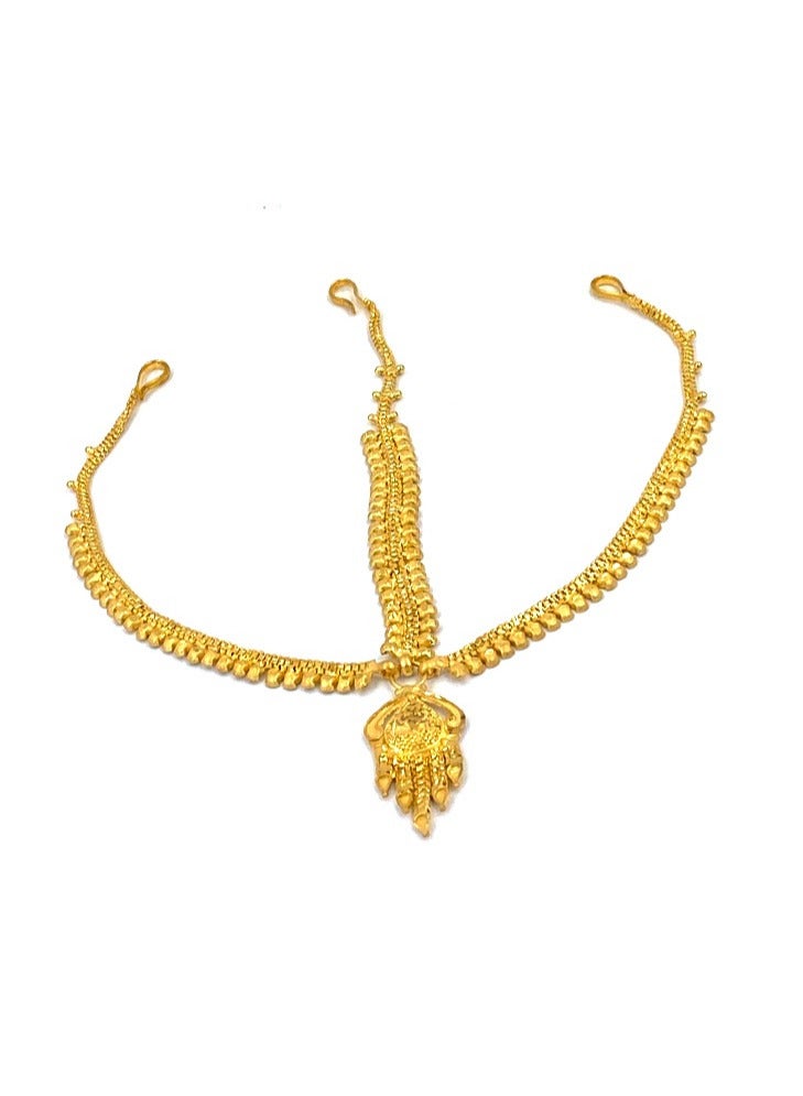 Gohona Bollywood Style Head Chain Jewelry Matha Patti - Image 2