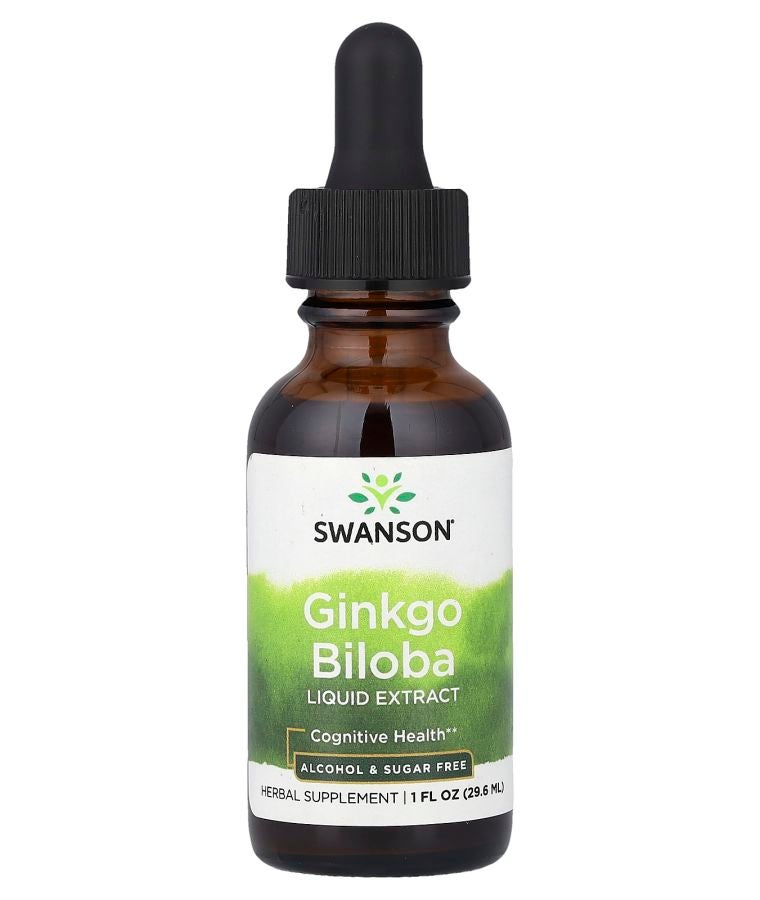 SWANSON Ginkgo Biloba Liquid Extract Alcohol & Sugar Free 1 fl oz (29.6 ml)