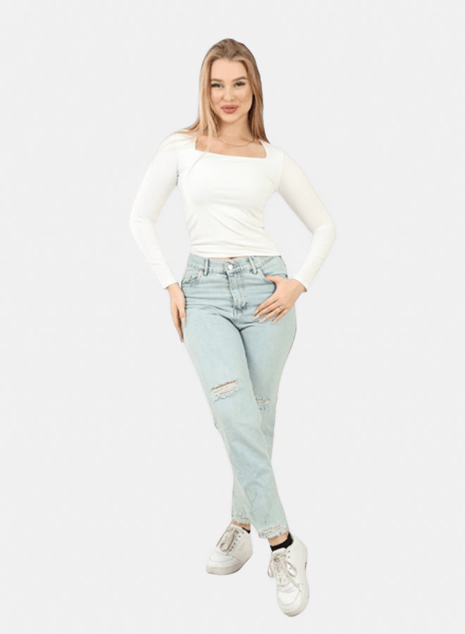 LAVEX Women Square Neck Long Sleeve Top - Image 1