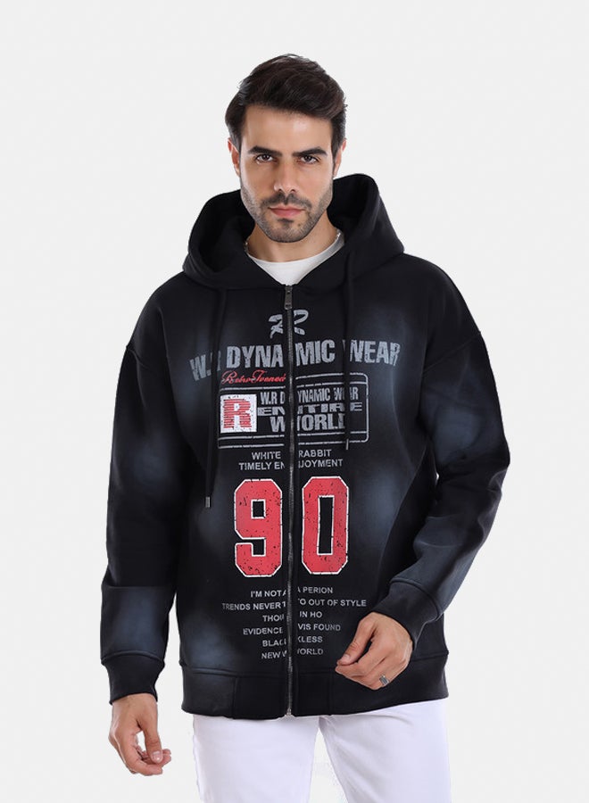 WHITE RABBIT Retro Varsity Zip-Up Sweatshirt - Image 1