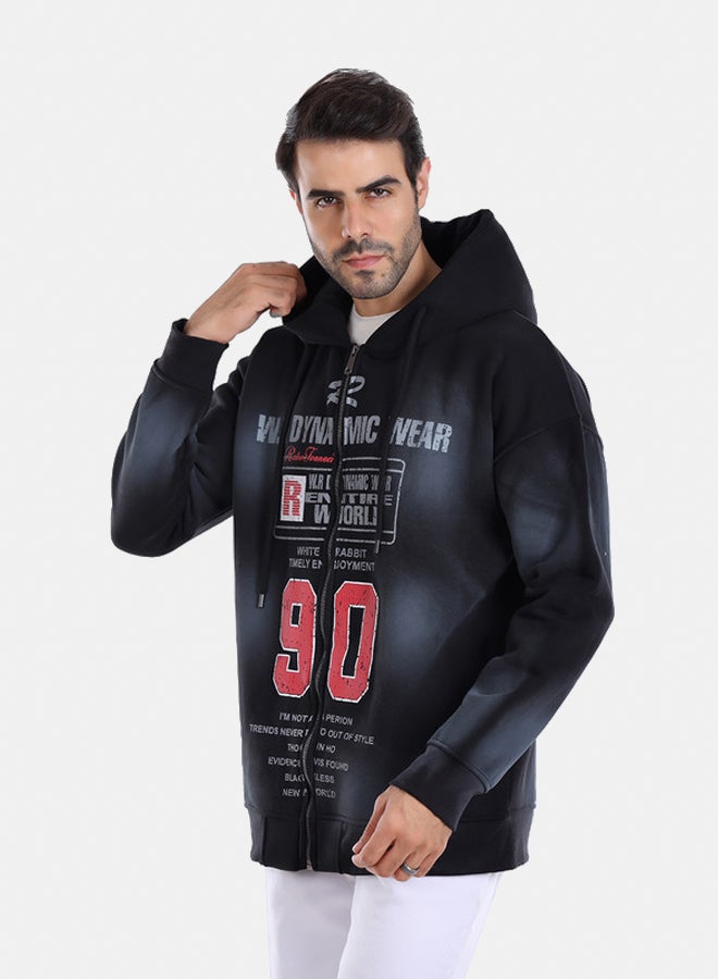 WHITE RABBIT Retro Varsity Zip-Up Sweatshirt - Image 2