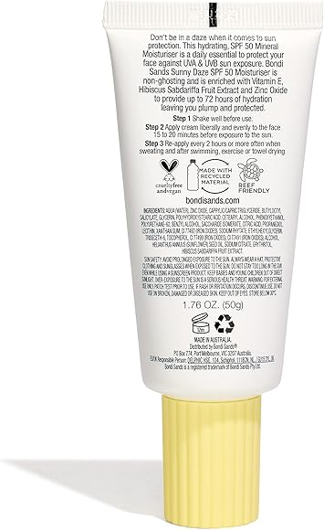 Bondi Sands Sunny Daze SPF 50 Moisturiser 50g UVA UVB protection Vegan and Cruelty Free 50G176 Oz - Image 2