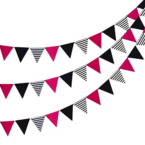 TOYXE 40774 Paper Bunting Flags Pennant Triangle Banner for Birthday, Marriage, Baby Shower Decoration (Pack of 3) - Image 1