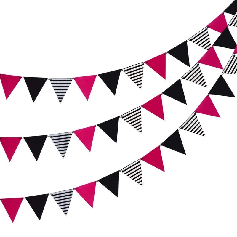 TOYXE 40774 Paper Bunting Flags Pennant Triangle Banner for Birthday, Marriage, Baby Shower Decoration (Pack of 3) - Image 5