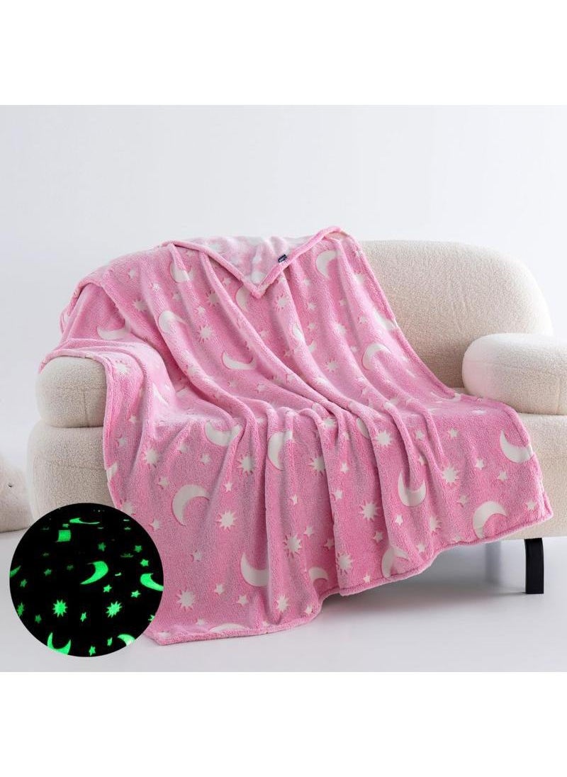 Bluejw Glow in The Dark Blanket Personalized Blanket For Kids,50x60inch Throw Blankets Super Cozy Plush Soft Fleece Blanket for Girls Boys Birthday Gifts  - Image 1