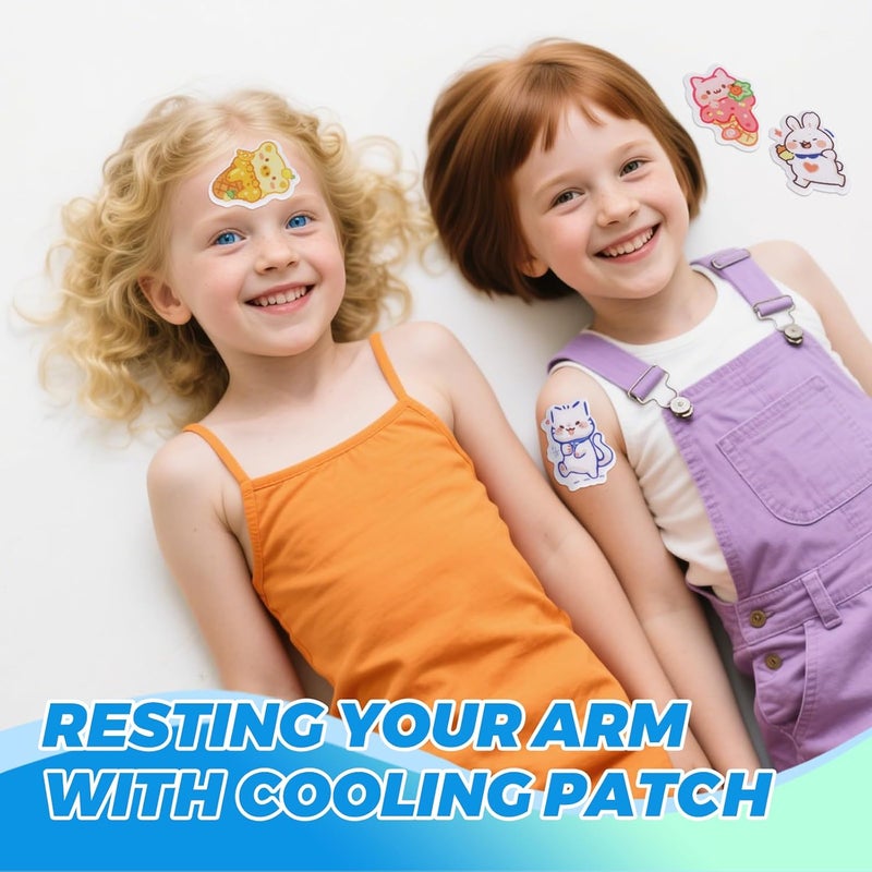 coldchill 24 Sheets Cooling Patches for Fever Discomfort, Cooling Fever Reducer, Kids Cool Pads Soothe Headache Pain (24 Multicolor) - Image 3