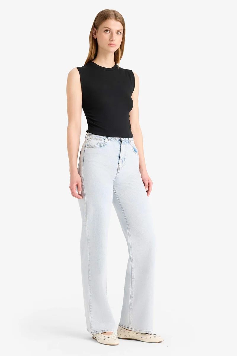 Defacto Slim Fit Basic Crew Neck Ribbed Tank Top