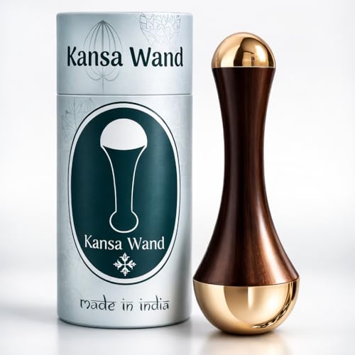 Vintageware® Kansa Wand Combo – Mushroom & Double Sided Kansa Wand for Face, Body & Foot Massage | Ayurvedic Massager for Detoxification, Pain Relief & Relaxation - Teak Wood Handle - Image 1