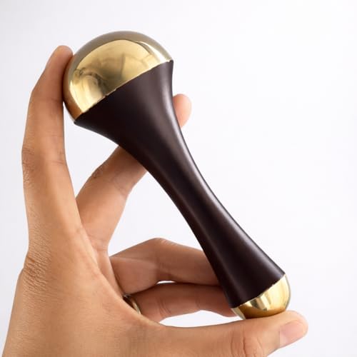 Vintageware® Kansa Wand Combo – Mushroom & Double Sided Kansa Wand for Face, Body & Foot Massage | Ayurvedic Massager for Detoxification, Pain Relief & Relaxation - Teak Wood Handle - Image 2