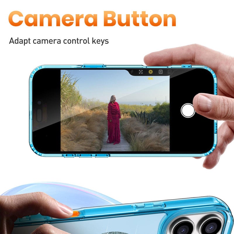 erorex For iPhone 11 Transparent MagSafe Glitter Powder Acrylic Phone Case(Pink) - Image 5