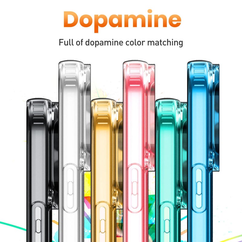 erorex For iPhone 11 Transparent MagSafe Glitter Powder Acrylic Phone Case(Pink) - Image 3