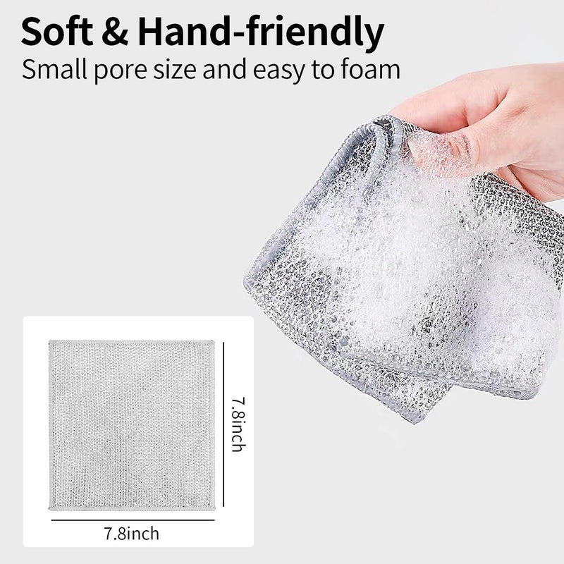 ZEYFLEEB NonScratch Wire Dishcloth for Kitchen Multipurpose Wire Dishwashing Rags for Wet and Dry Easy Rinsing Reusable Wire Cleaning Cloth for Kitchen Sinks Pots Pack of 30 - Image 2