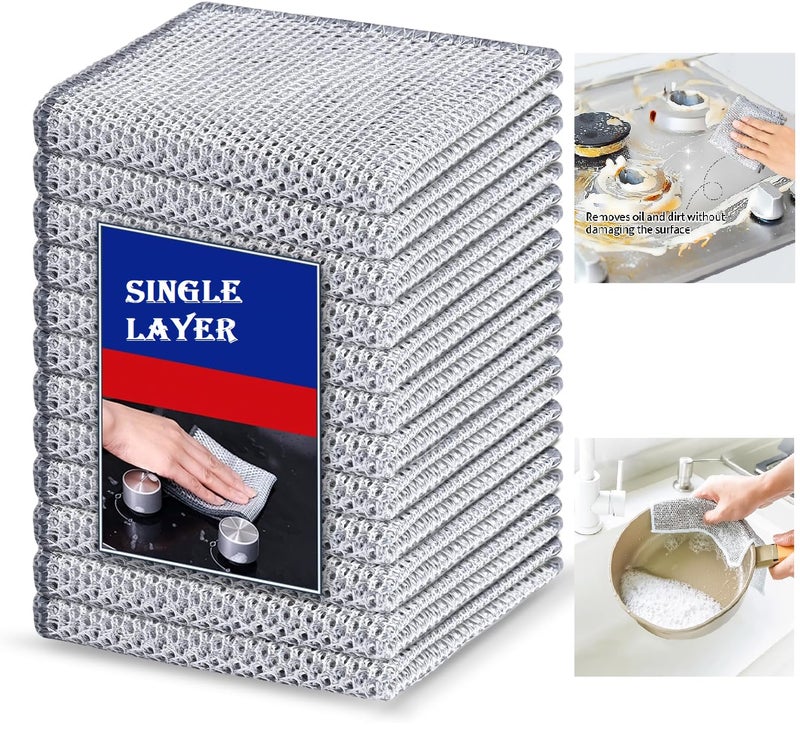 ZEYFLEEB NonScratch Wire Dishcloth for Kitchen Multipurpose Wire Dishwashing Rags for Wet and Dry Easy Rinsing Reusable Wire Cleaning Cloth for Kitchen Sinks Pots Pack of 30 - Image 1