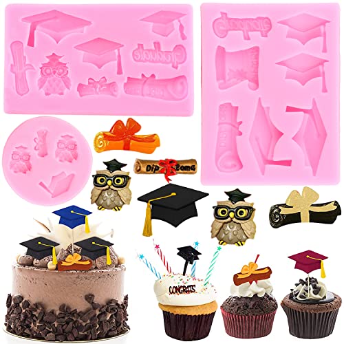 ZiXiang Graduation Silicone Mold Doctoral Cap Silicone Molds Diploma Scroll Graduate Fondant Mold Certificate Candy Molds Doctoral Hat Chocolate Mold For Cupcake Cake Decoration Set Of 3 - Image 5