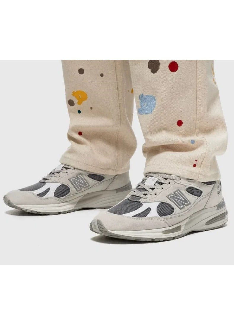 New Balance 991 Casual Athlesiure/Colorblock Sneakers Shoes Beige Gray For Men/Women/Students  - Image 4