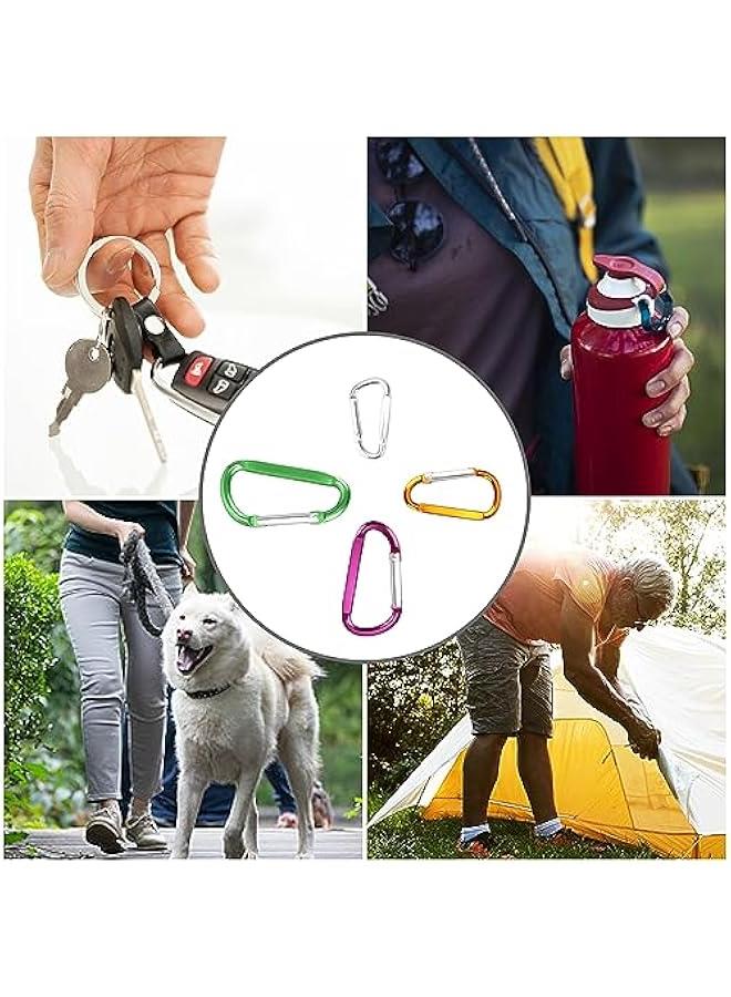 SWATOM Aluminum D-Shape Carabiner Clip 1.6/1.8/2.2/2.6/3 Inches Spring Snap Hook Keyring Carabiners for Camping Traveling Hiking Keychains Outdoor Accessories (10P/20P) - Image 5