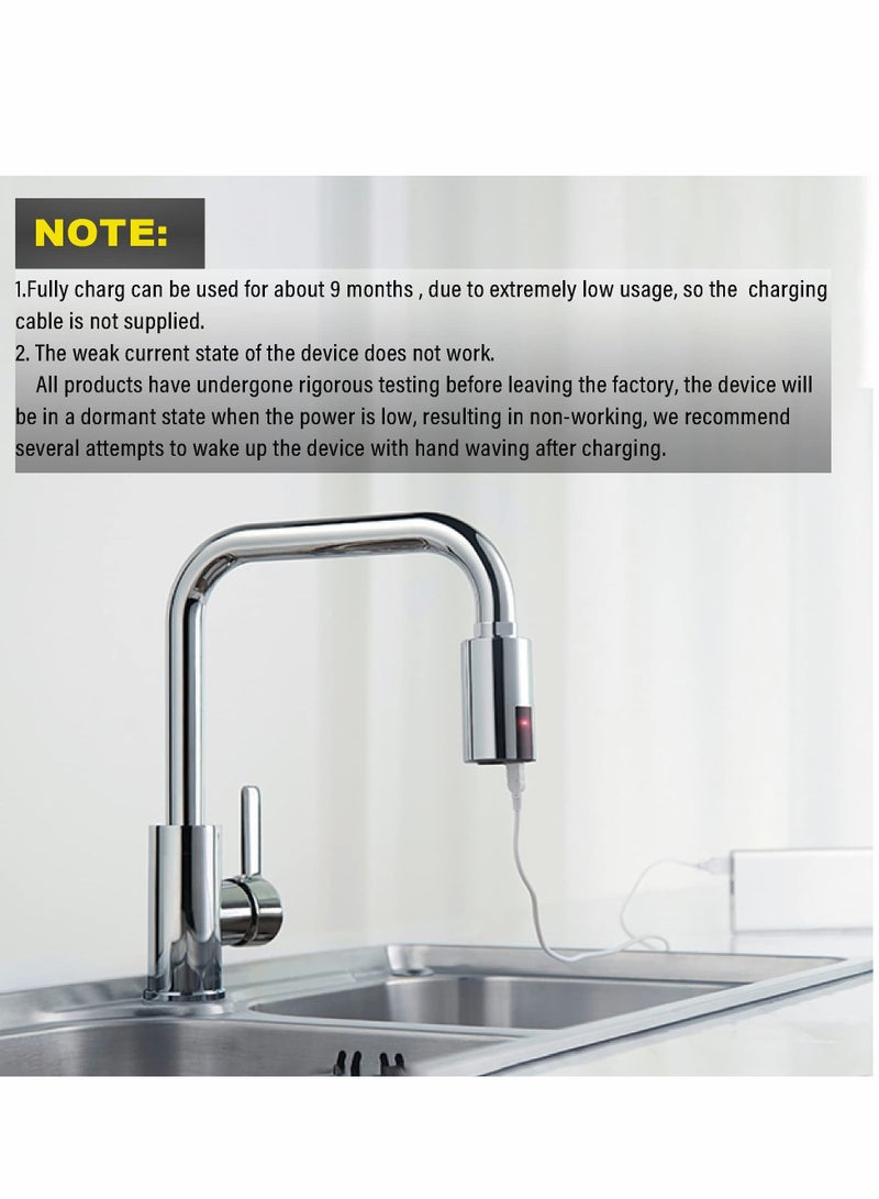 XiuWoo Touchless Faucet Adapter for Kitchen Bathroom, Universal Standards Thread Automatic Smart Faucet, IPX6 Waterproof Water-Saving Sensor, Chrome Style High Spout - Image 5