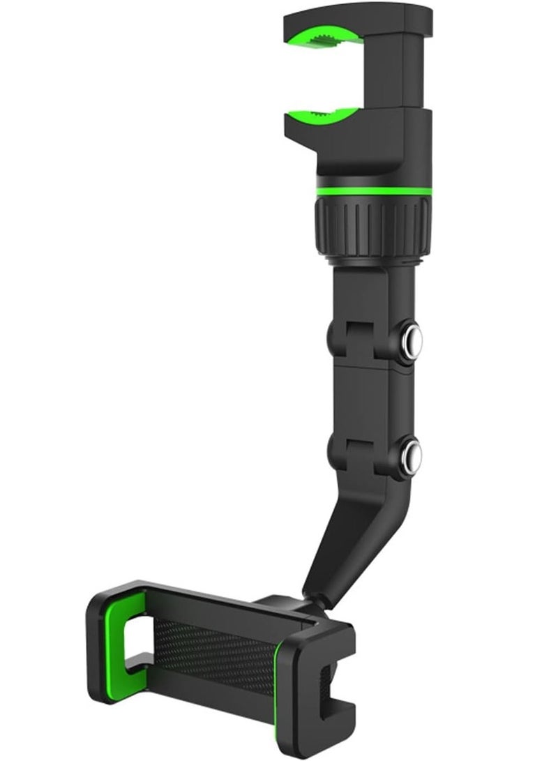 ELTRAZONE 360° Rear View Mirror Phone Holder, Multifunctional Rearview Mirror Phone Holder with 3 in 1 Charging Cable - Image 1