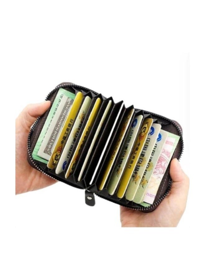 BILLECT Men's Full Zip Wallet for Cards and Cash – Compact Multi-Pocket Design – Light brown - Image 2