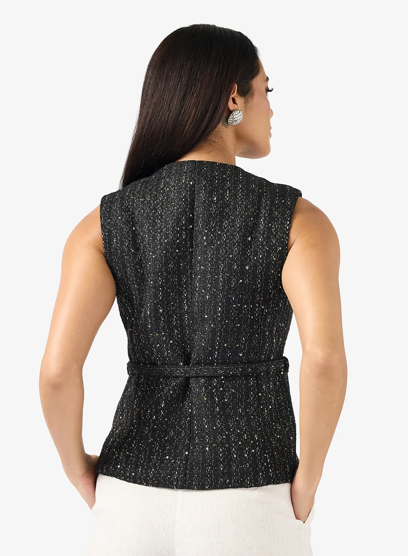 ايلا Belted Tweed Vest