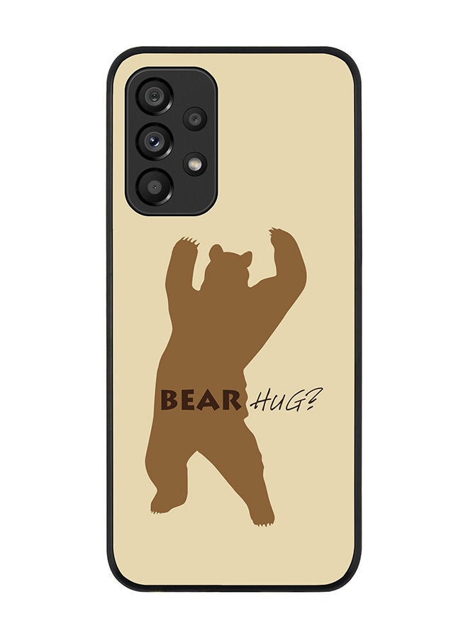 Stylizedd Rugged Black edge case for Samsung Galaxy A33 5G Slim fit Soft Case Flexible Rubber Edges Anti Drop TPU Gel Thin Cover - Bear Hug - Image 1